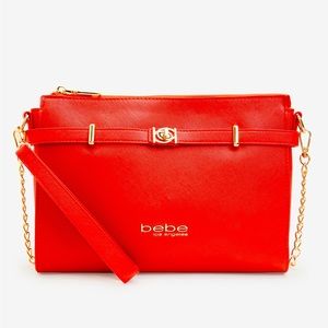 NWT RED BEBE WRISTLET CROSSBODY